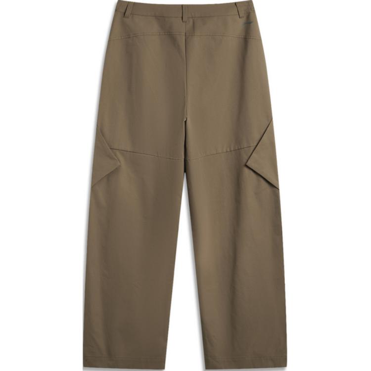Li Ning CF Comfort Solid Color Straight Leg Casual Pants Women Bottoms Teak-Brown AYKU724-7