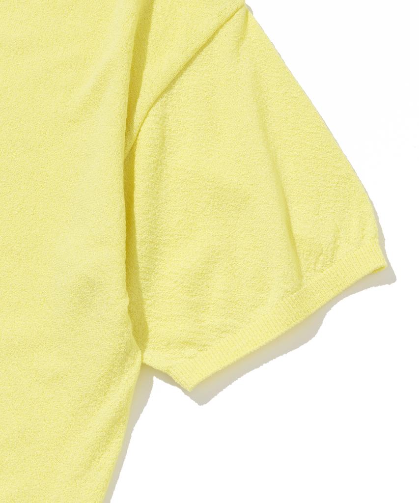 KNITTED Cool Summer Essential Round Short Sleeve Knit Tee Lemon