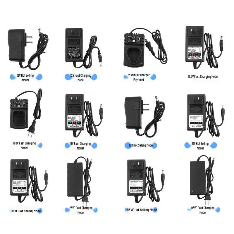 12V-98V Handheld Electric Drill & Wrench with Lithium Battery Charger
