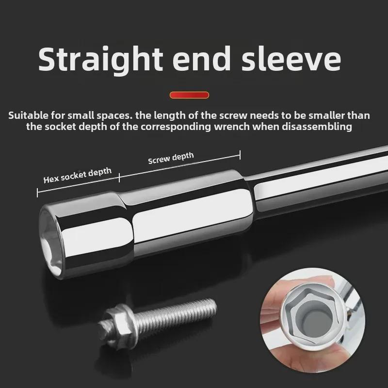 L-Shaped Hexagonal Double-Ended Socket Wrench with Perforated Elbow Design