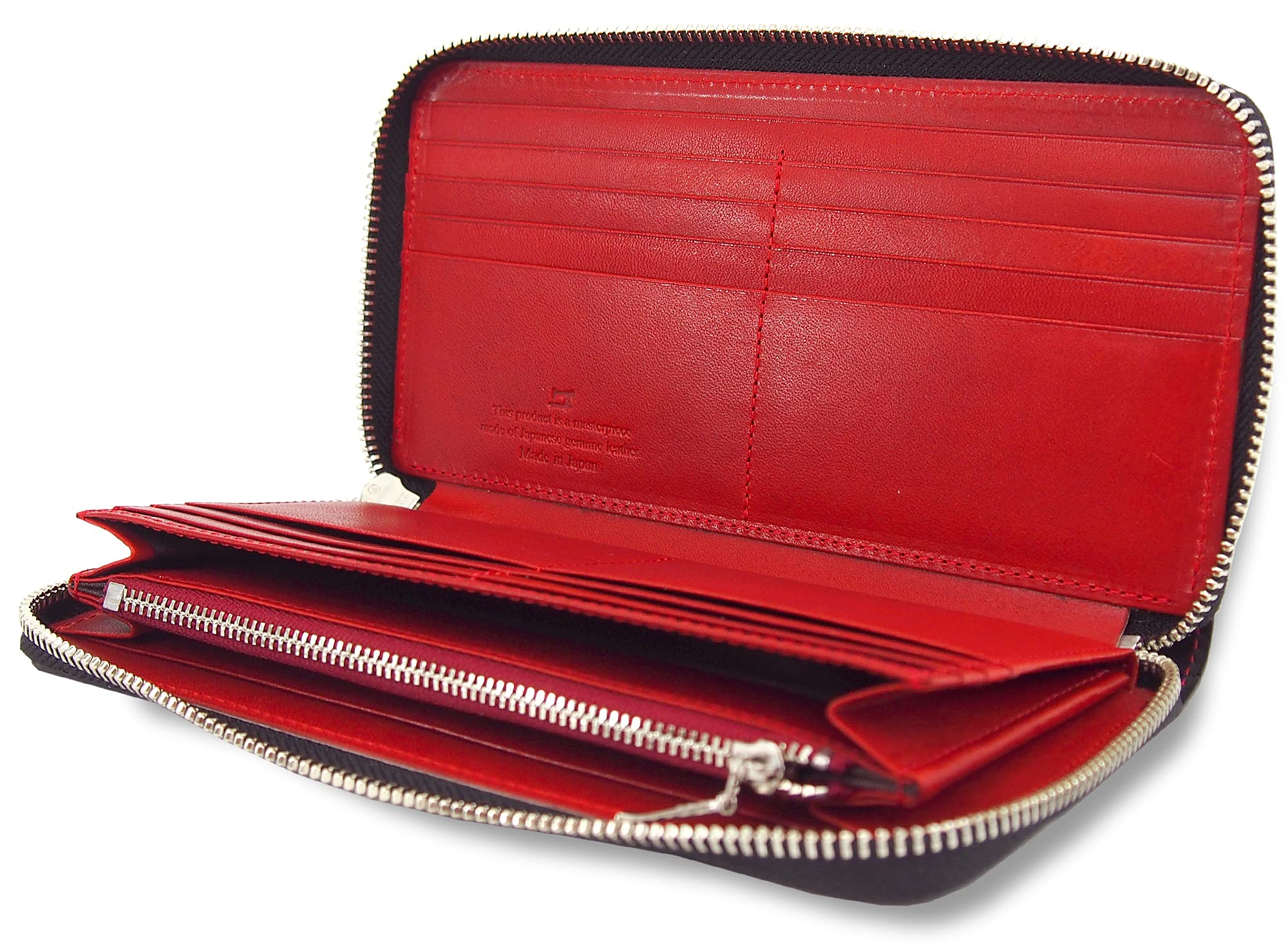 

Tochigi Leather Men s Long Wallet, Made in Japan, Glen Check, TGT-3459 (Red)