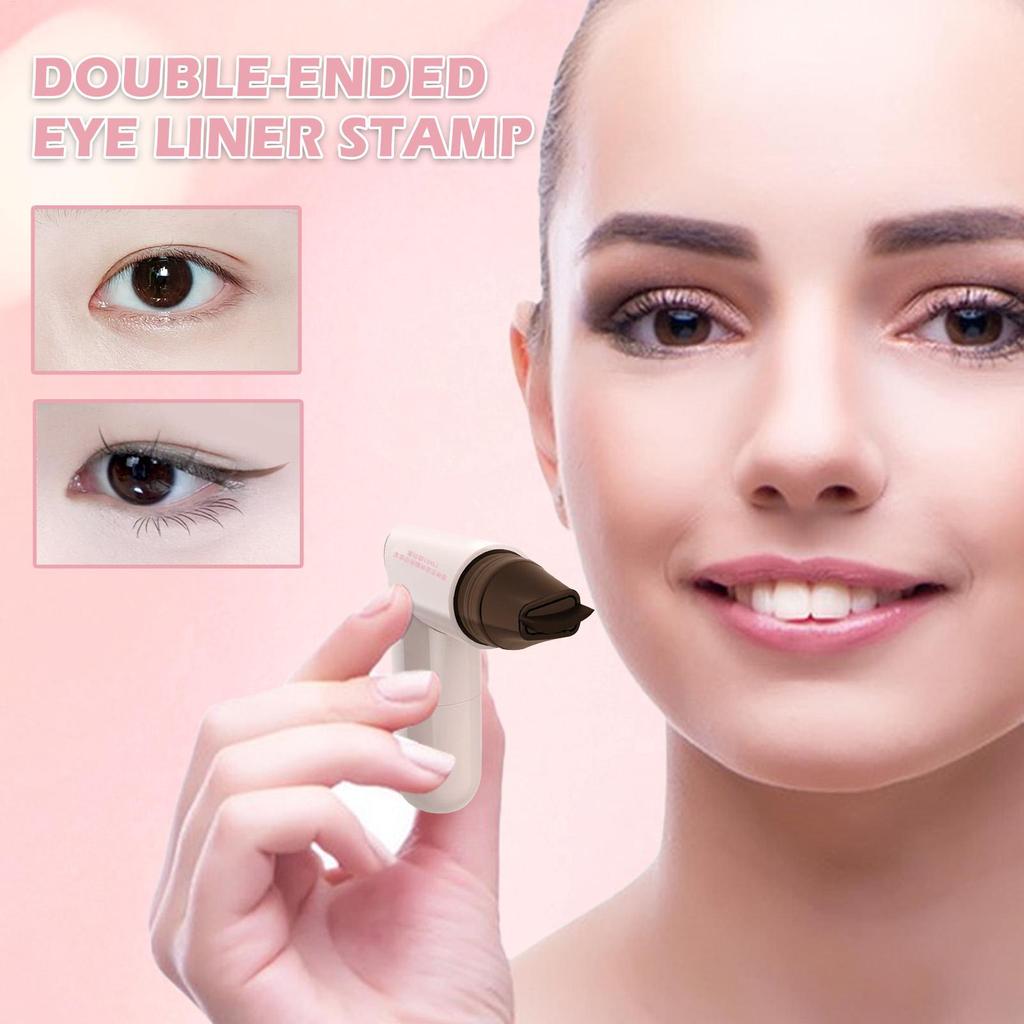 Double-Tip Women Makeup Eye End Wing Stamp Winged Eye End Stamp Waterproof Stencil Portable Quick Drying Cosmetics For Dating