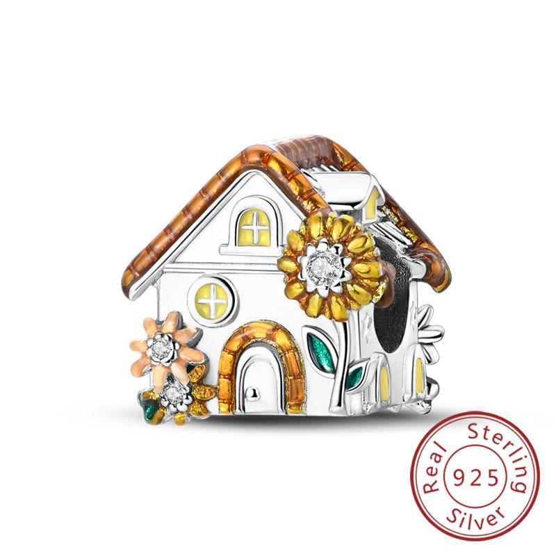 New Original Copper Charms Beads Pendant Owl Bow Round Simple Zircon Beads For Women Fine Jewelry Making