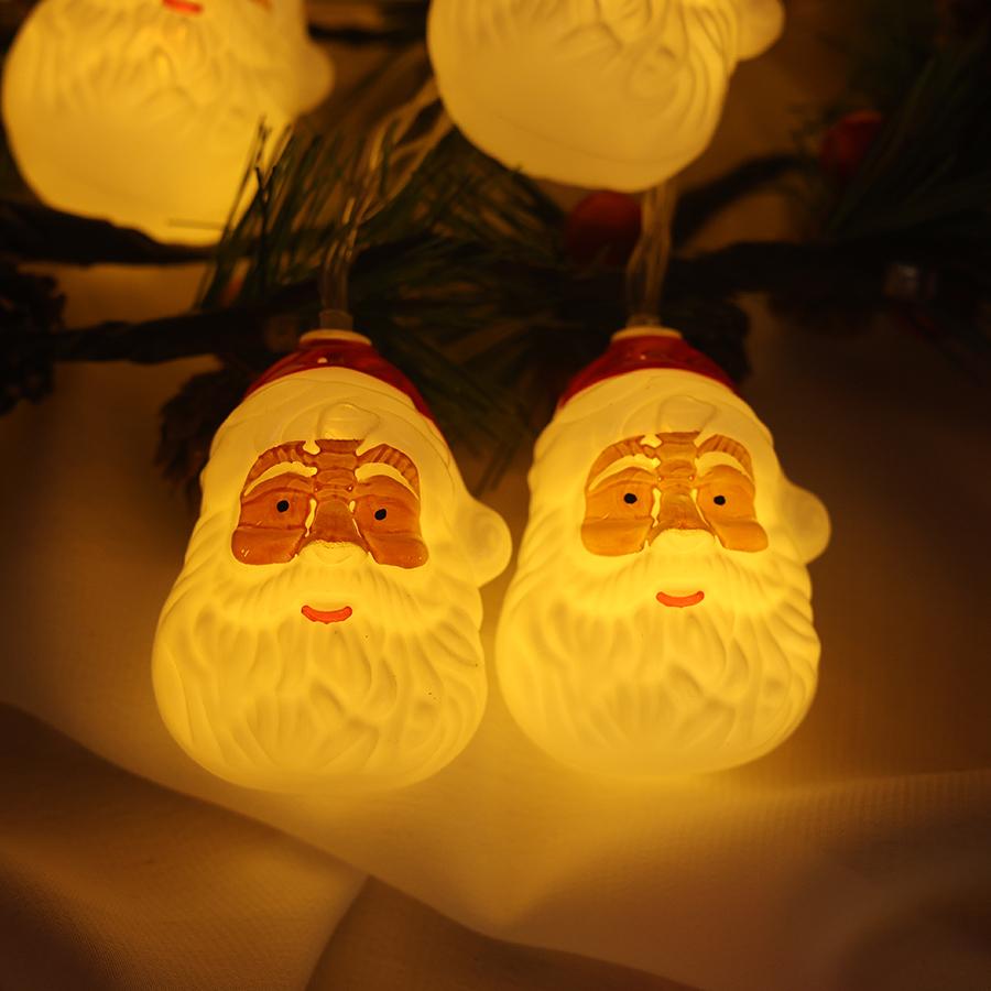 Christmas Lights, LED Light Strings, Outdoor Decorative Atmosphere Lights, Santa Claus Shaped Colored Lights