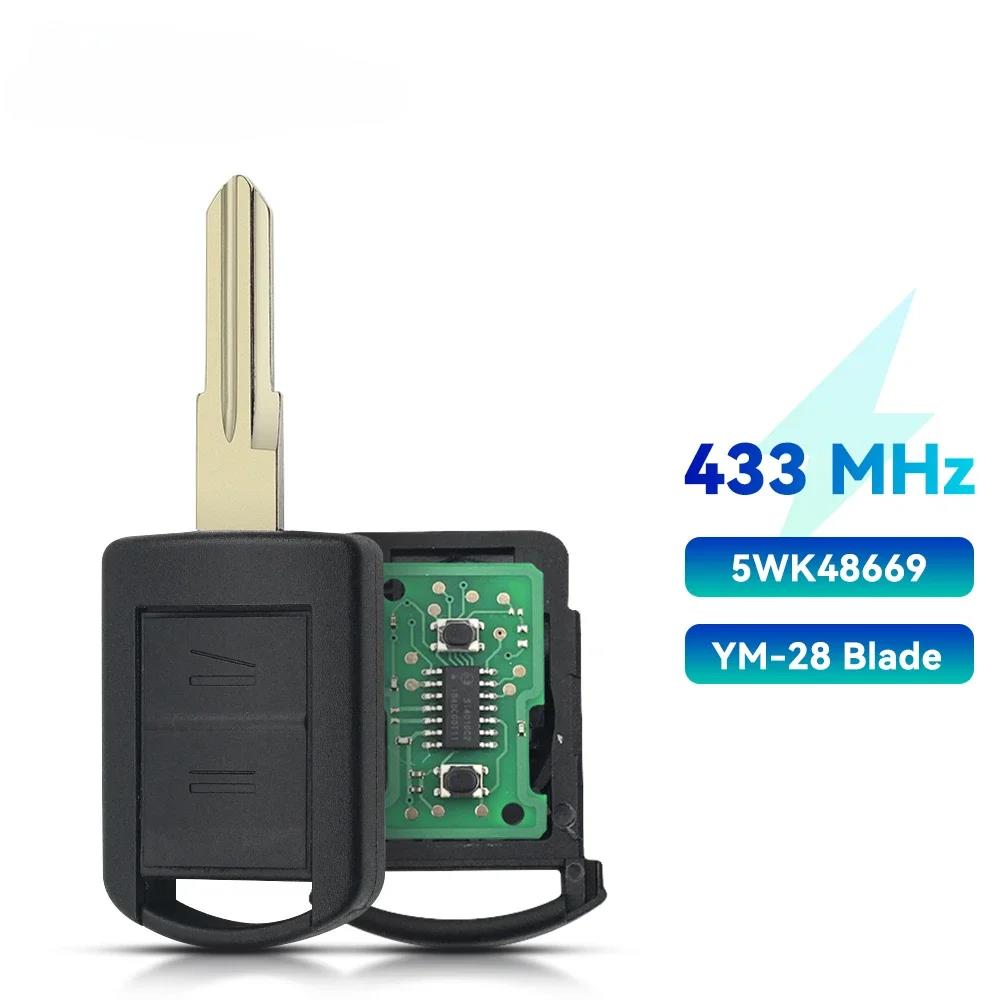 KEYYOU Fernbedienungsschlüssel 433 MHz Für Opel Vauxhall Corsa C Combo TIGRA B MERIVA 2001-2004 5WK48668 HU100 HU43 HU46 YM28 Klinge OHNE CHIP