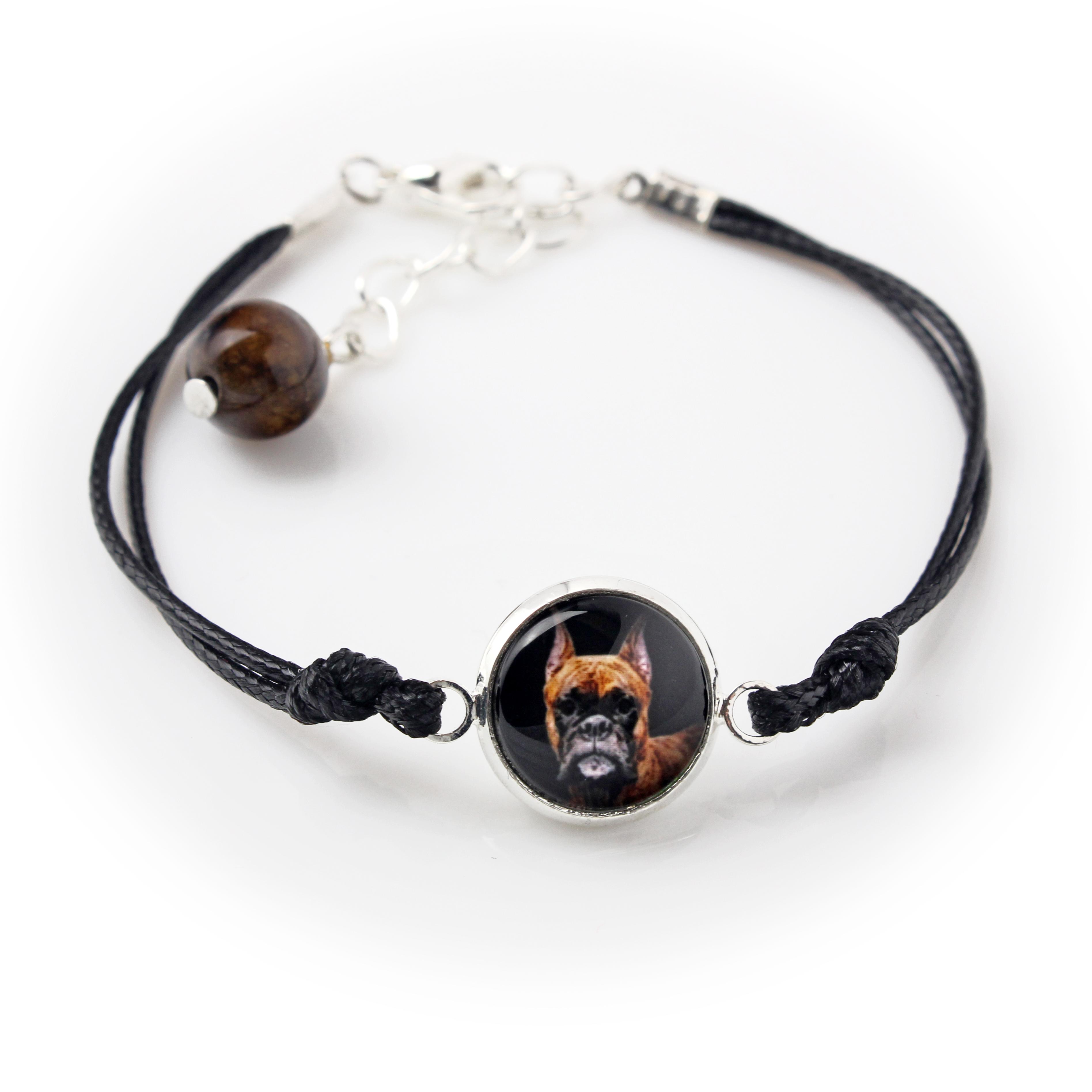 

Boxer, German Boxer III - bracelet with your photo handmade, unique jewelry from the Art-Dog brand срібний