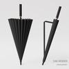 24-Rib Long-Handle Umbrella, Large Automatic Reinforced Heavy Rain-Resistant Windproof Black Business Straight Umbrella