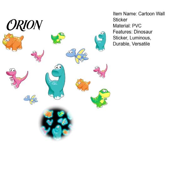 Indoor And Outdoor Wall Decorations Luminous Cartoon Dinosaur Sticker, Self-Adhesive Decorative Durable Decals for Glass Doors Waterproof PVC