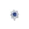 Sterling Silver Sapphire Halo Diamond Ring - Elegant Women's Luxury Jewelry
