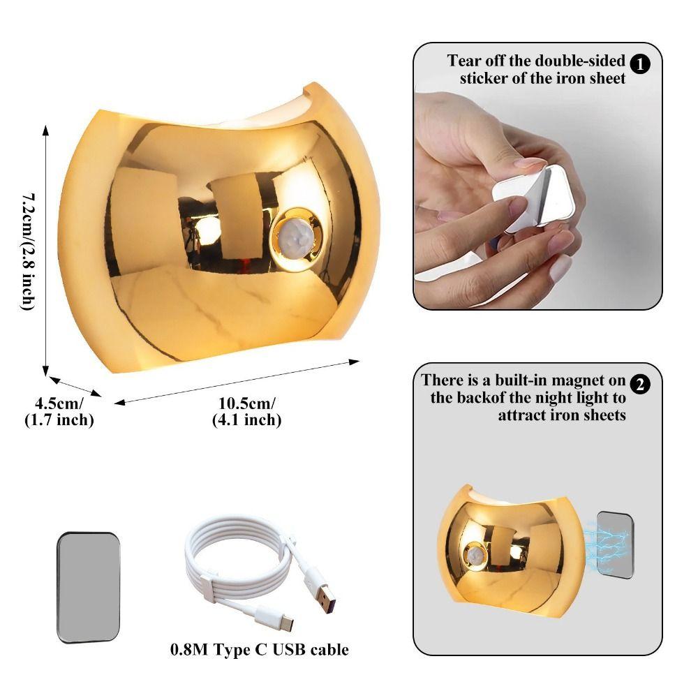 No Drill LED Motion Sensor Wall Light Magnetic Rechargeable Magnetic Rechargeable Night Light Auto On/Off Waterproof