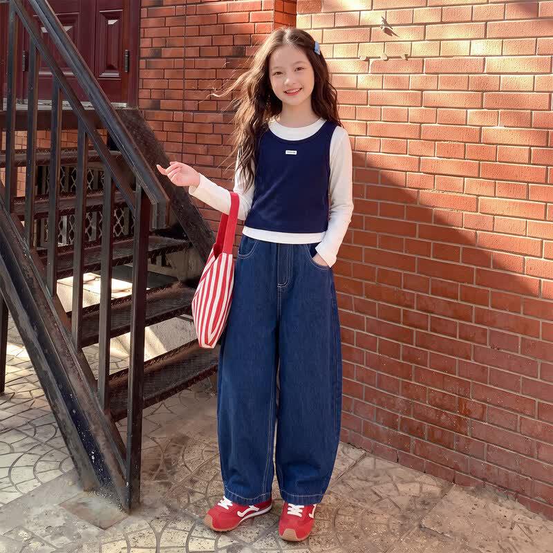 Moonkids Girls' Spring Autumn Two-Piece Set