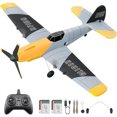 WORK RC Airplane RC Airplane with Gyro Easy To Fly for Kids and Beginners HAWK'S 3-Channel BF-109, Ready-to-Fly 2.4GHz 6-Axis Stabilizer,
