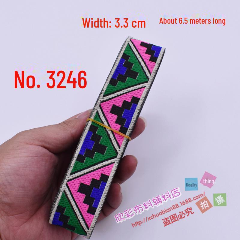 3.3cm Wide Ethnic Miao Buyi Lace Ribbon - Decorative Clothing Accessory
