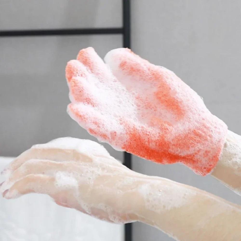 Five Fingers Bath Gloves Reversible Exfoliating Shower Body Scrub Gloves Cleansing Tools Bath Towel Bath Products Back Scrub