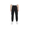 Nike Solid Color Logo Embroidered Elastic Waistband Cuffed Knit Sports Pants Kids bottoms Black DD6285-010