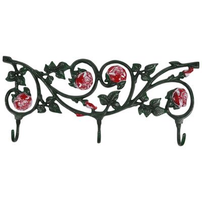 Decorative Cast Iron Wall Hanger with 3 Coat Hooks