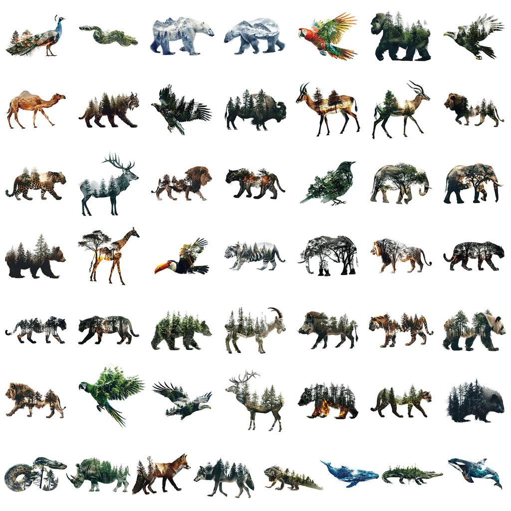 50PCS Natural Animal Graffiti Stickers - Waterproof Decor for Water Cup, Phone, Computer & Luggage AnimeWorlds Store