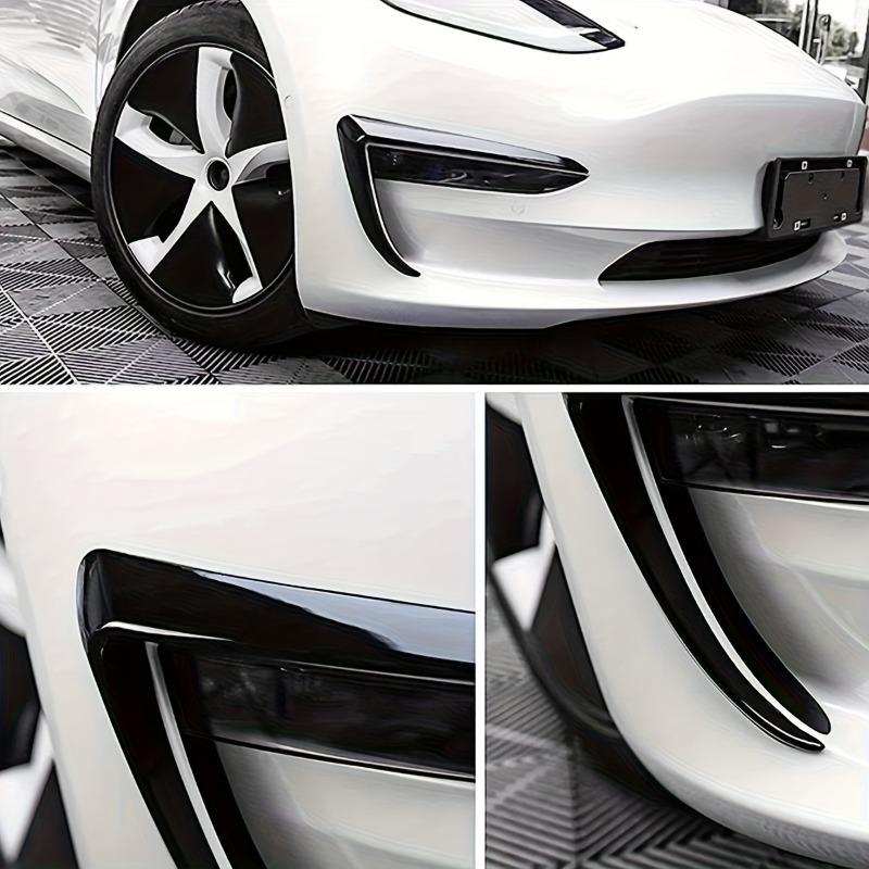 Tesla Model 3 Y 2017 2018 2019-2023 Glossy Black/Carbon Look Car Front Bumper Fog Light Frame Spoiler Decoration Body Kit