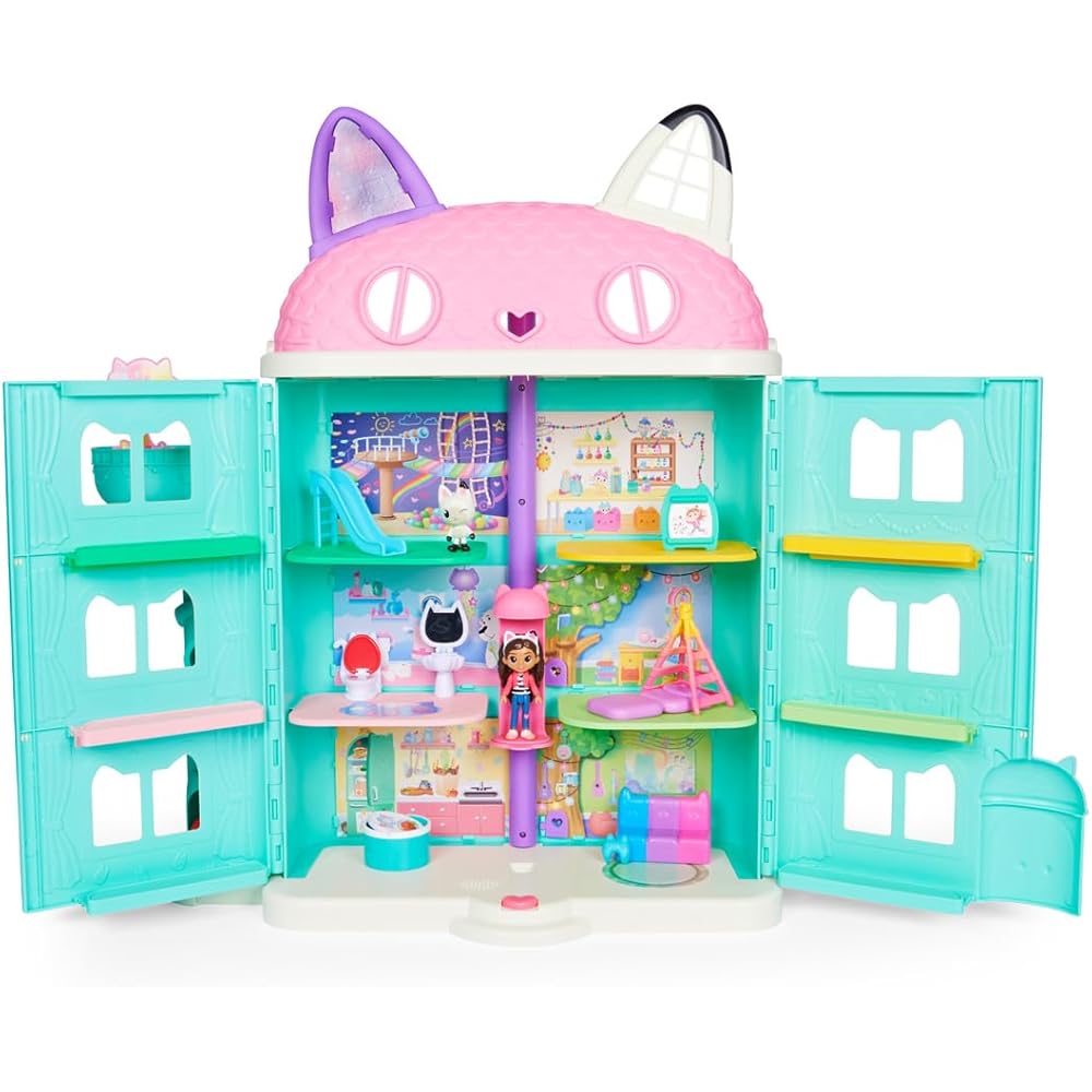 Gaby Dollhouse Large Cat House Playset with Accessories for Kids
