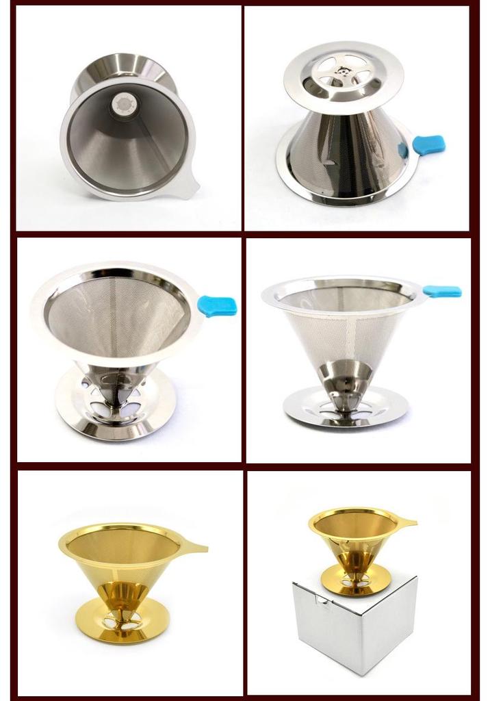 145mm Stainless Steel Coffee Filter with Double-Layer Screen