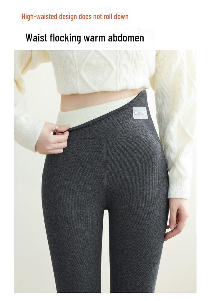 H799 Damen Extra Dicke Fleece-gefütterte Lammwoll-Leggings, Große Größen, Warme Herbst-/Winter-Oberbekleidung.