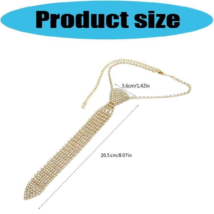 Sparkling Rhinestones Tie Necklace Jewelry For Proms Cocktail Parties And Evening Galas Celebration Photography Neckpiece