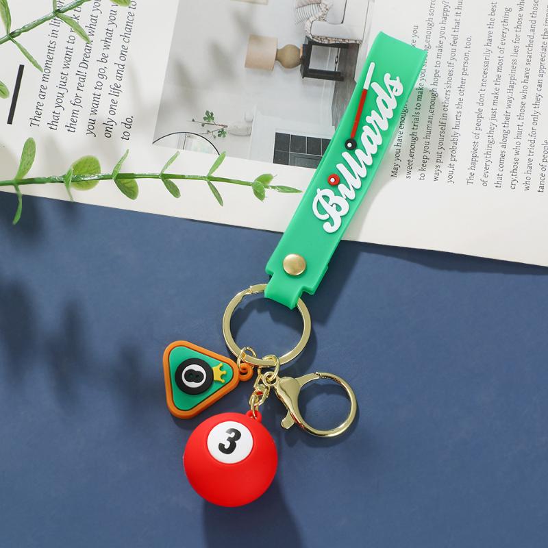 Creative Billiard Pool Keychain Table Ball Key Ring Lucky Black Key Chain 25Mm Resin Ball Jewelry Gift