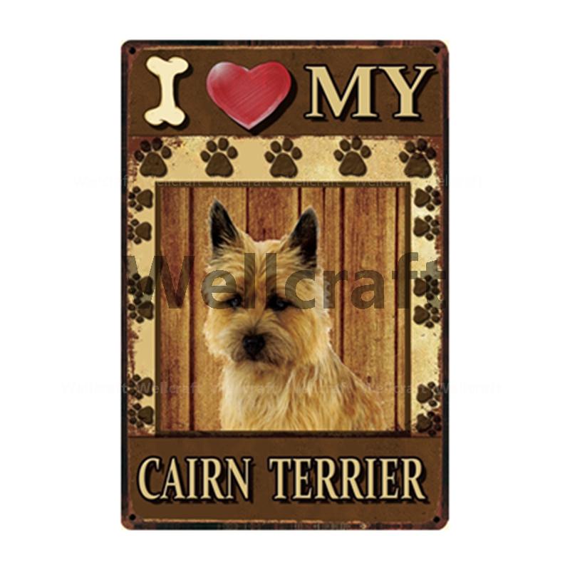 [ WellCraft ] I Love My Dog Border Collie Pug Labrador Metal Sign Tin Poster Home Decor Bar Wall Art Painting 20*30 CM Sizer  L6