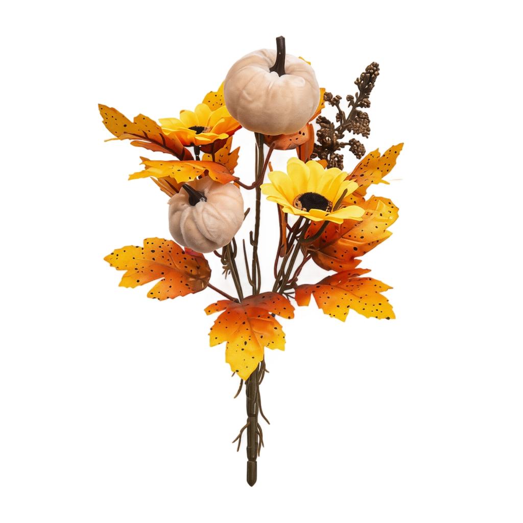 12pcs Fall Floral Picks 7 5 9 5 Inch Pumpkin Picks Maple Leaf Stems Artificial Fall Flower for Halloween Thanksgiving DIY Table Centerpiece Home Decor