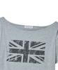 AWESOME STUDIO Union Jack One-Shoulder T-Shirt Melange Grey