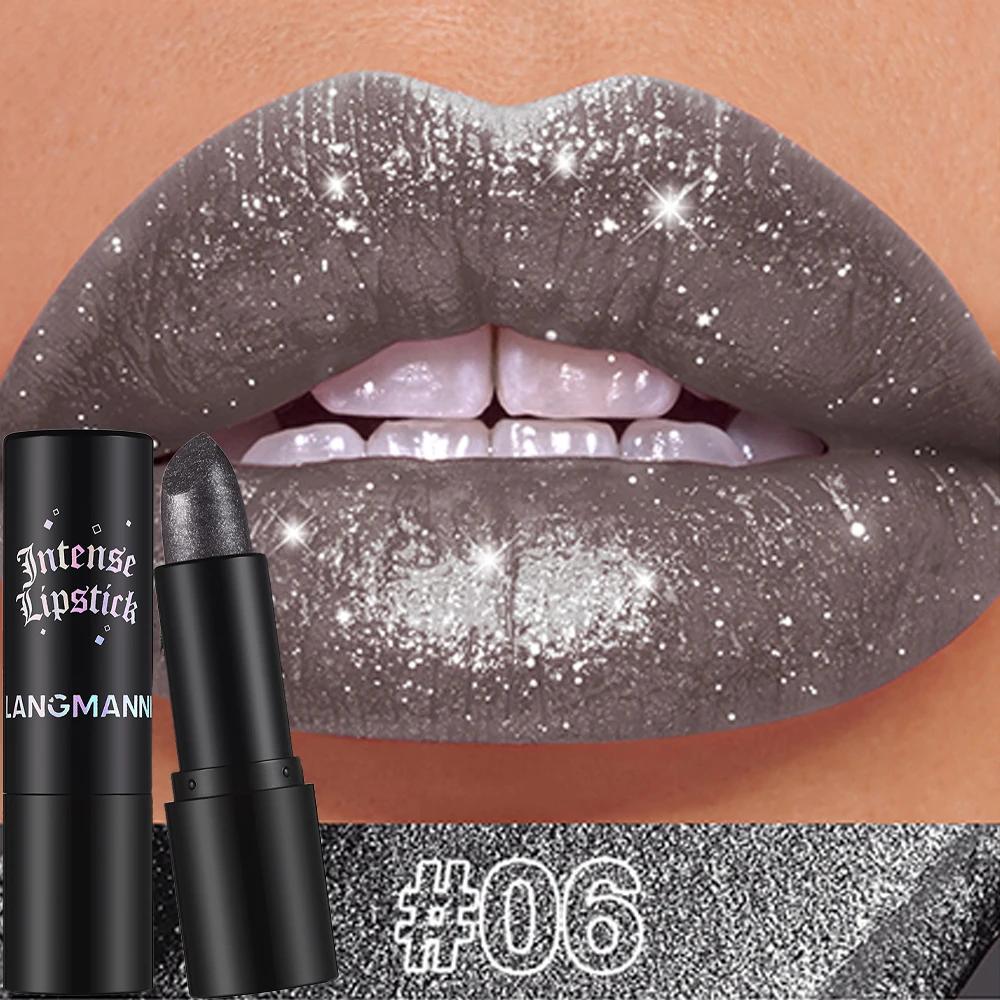 Rossetto Metallico Corallo Scintillante Glitter Diamante Lucidalabbra Impermeabile Alto Pigmento Lucido Scintillante Perla Rossetto Cosmetici