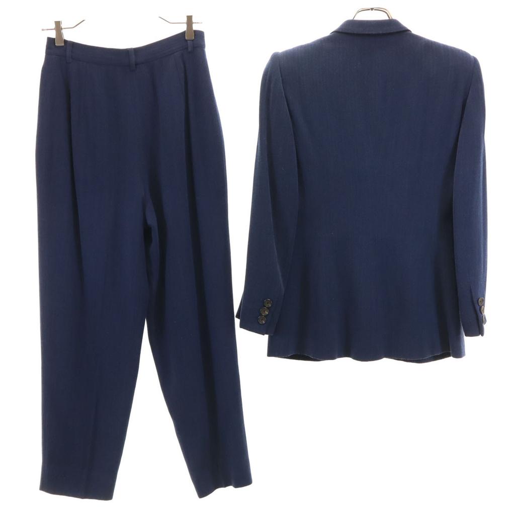 GUCCI 90s Made in Italy Old Herringbone pants suit Setup 40/42 Navy Women Used