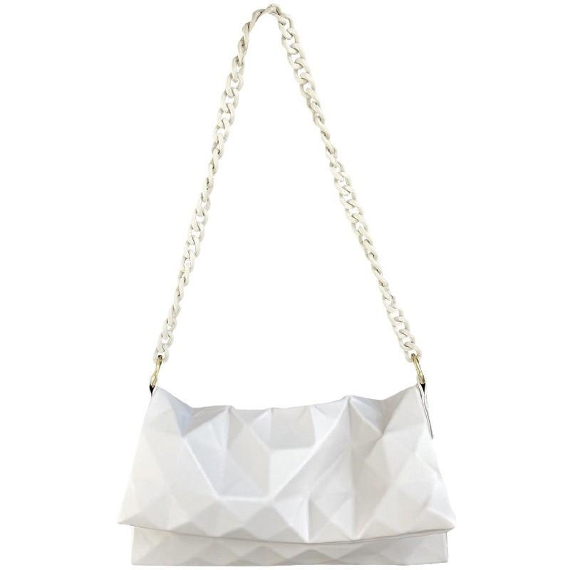 

Женская сумка через плечо, Нишевый дизайн, Модная и универсальная, Цепочка-плечевой ремень, Одноплечевая кожаная, Высококлассная сумка-подмышка белый
