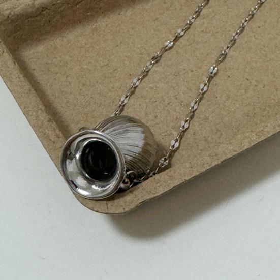 Bouquet Necklace with Creative Vase Pendant Necklace DIY Dried Flowers Romantic Necklace for Women Sweater Chain