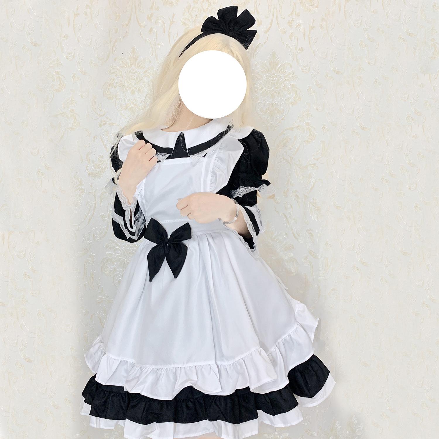 2026 New Halloween Alice Fantasy Wonderland Maid Dress Cosp Costume Long Sleeve Soft Girl Dress M