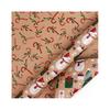 Christmas Wrapping Paper Vintage Thick Brown Holiday Gift Wrap with Christmas Tree Truck Snowflake