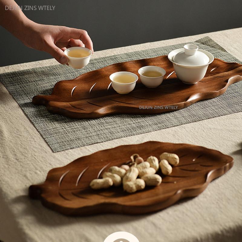 Household Japanese-style Wooden Plate Exquisite Fruit Bread Trays High-quality Picnic Bread and Cake Trays Solid Wood Tea Trays