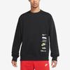 Nike Fleece Sport Casual Crew Neck Pullover Sweatshirt Men Tops Black DX0782-010