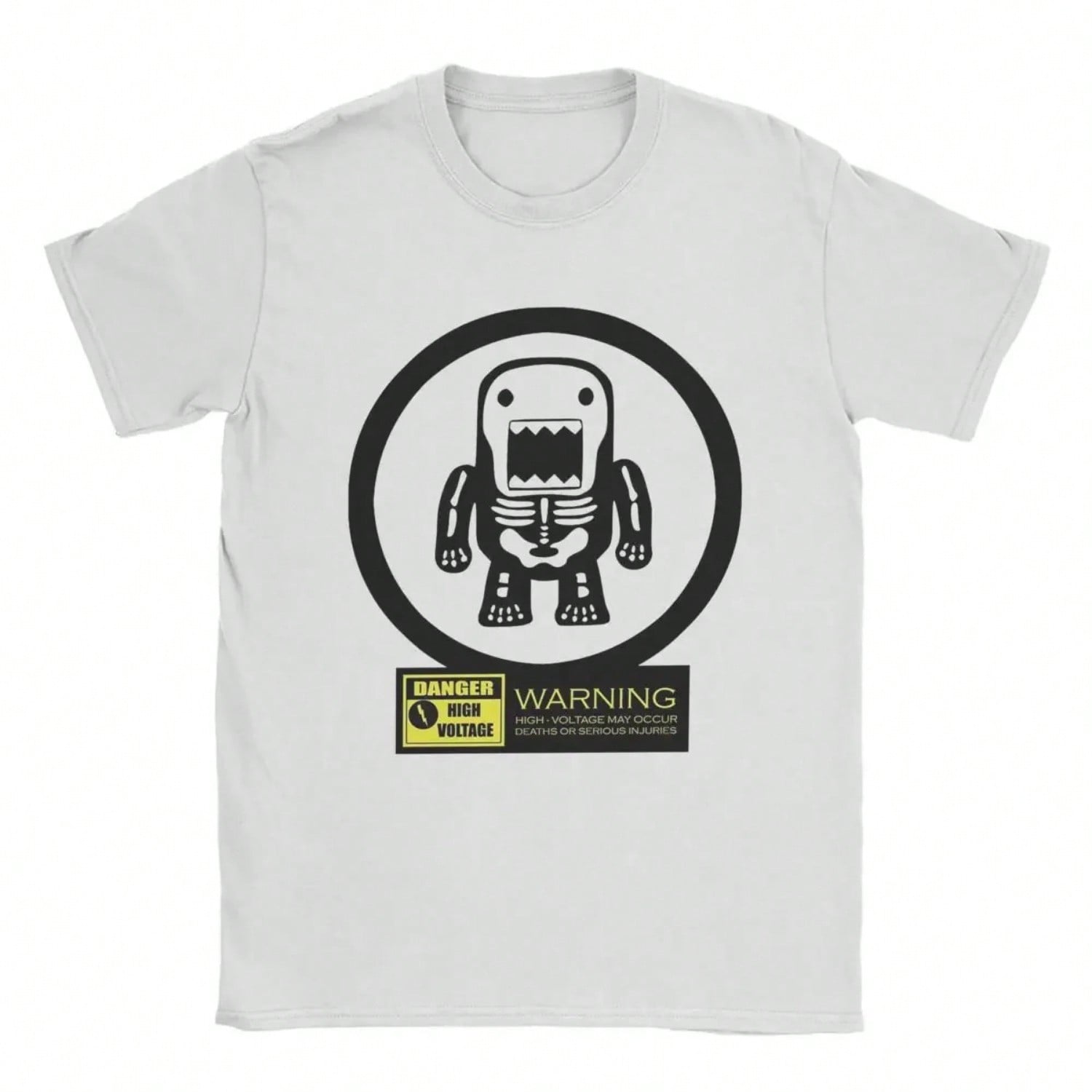 Domo Kun Doll High Voltage T-Shirt unisex Funny 100% Cotton Tee Shirt Round Collar Short Sleeve T Shirt Gift Idea Clothes S разноцветный