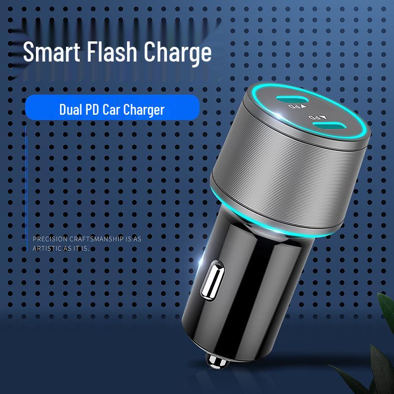 60W Dual Type-C Car Charger for iPhone 15