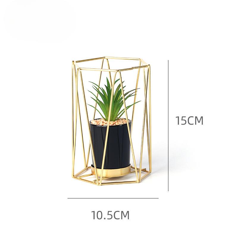 Iron Handicrafts Nordic Creative Luxury Simulation Plant Ornaments Flower Pots Desktop Potted Plants Home Decoration Ornaments