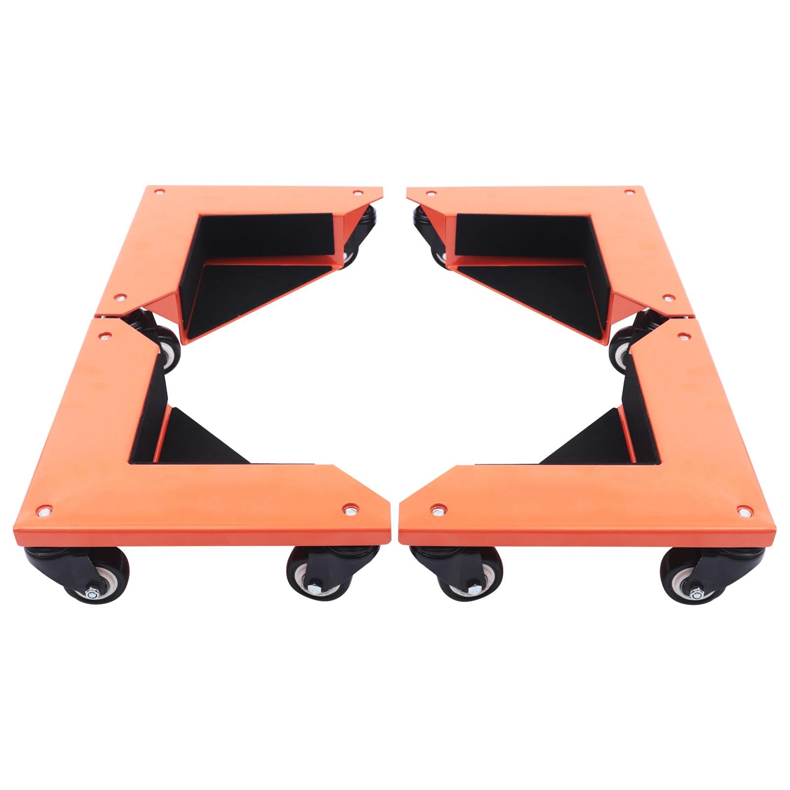 

4 Pcs Furniture Rollers Heavy Load, Roller Set Mover Desk Cabinet Corner Dolly, Transport Rollers for Rectangular Objects оранжевый