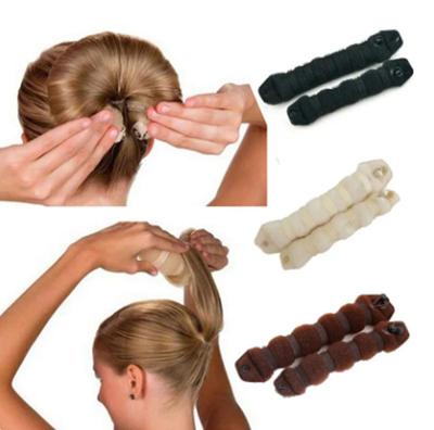 2ks Hair Bun Maker Donut Magic Foam Sponge Easy Big Ring Former Hair Styling Tools Příslušenství pro dívky Hair Donut Braider