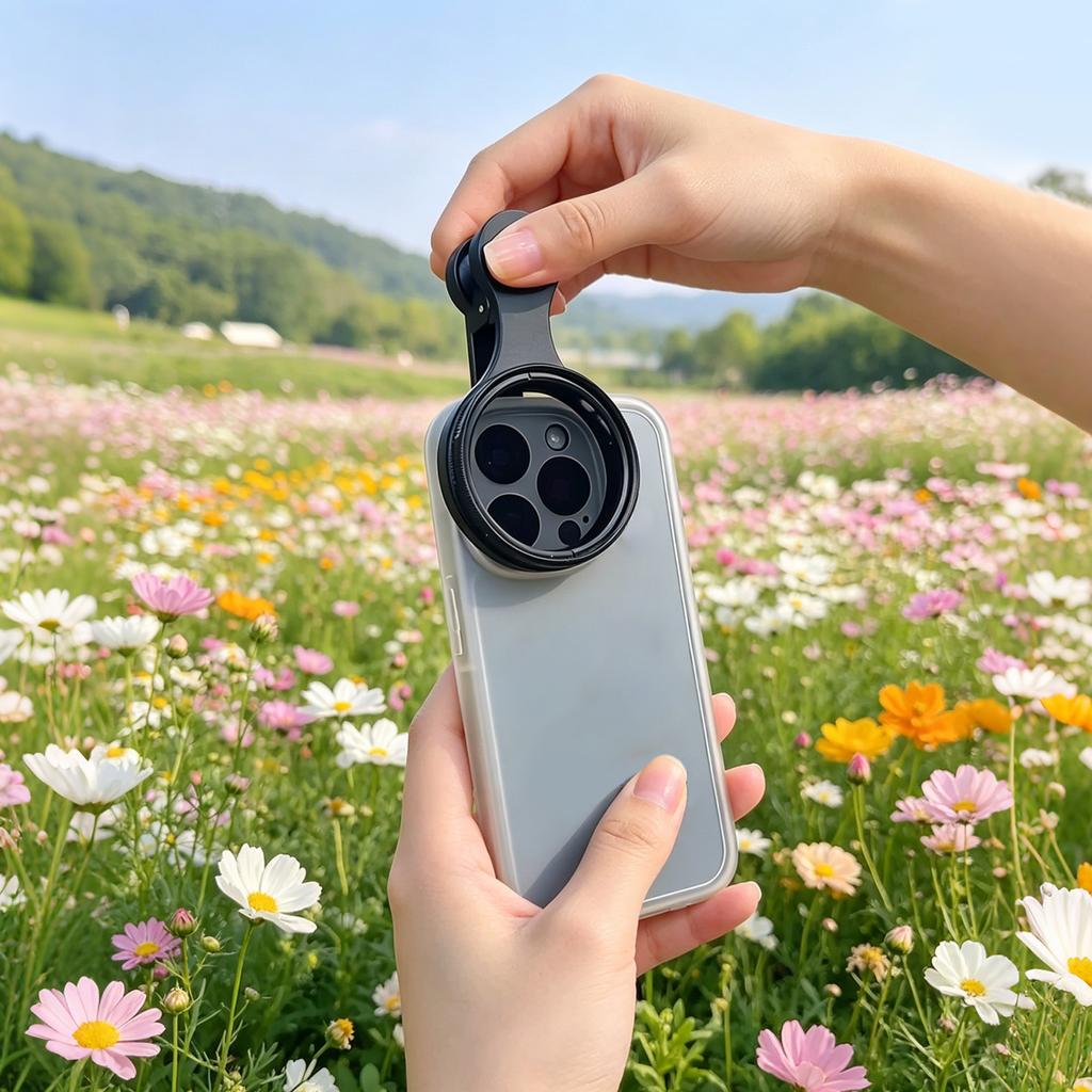 52mm Clip-On Circular Polarizer CPL Lens Filter for Mobile Phone Camera Compatible with Various Smartphones and Compact Devices