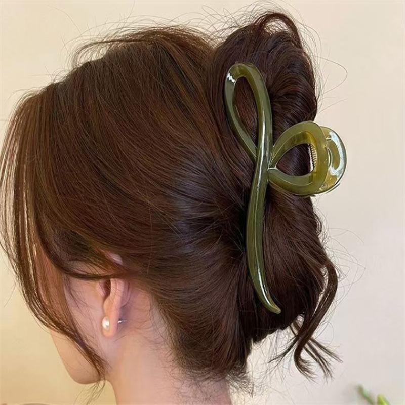 Elegant Jelly Color Bow Hair Claw For Women Girls