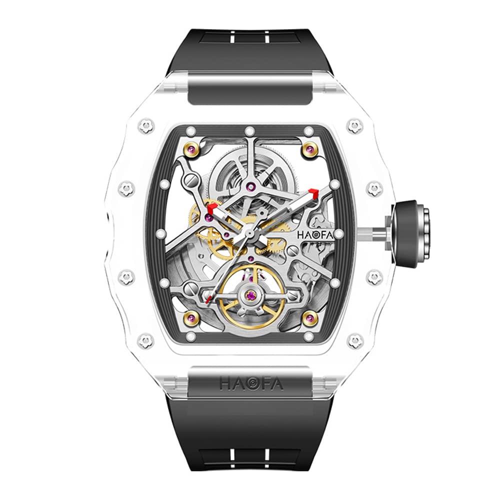 

HAOFA Crystal Mechanical Automatic Hollow High Popular Gift for Men Men s Watch, Glass, Winding, Dial, Skeleton, Stylish, Quality, Waterproof, Men s чорний