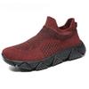 Men's Breathable Knitted Sneakers Slip-on Plus Size 39-47 Casual Sports Shoes Non-slip Lightweight Walking Footwear