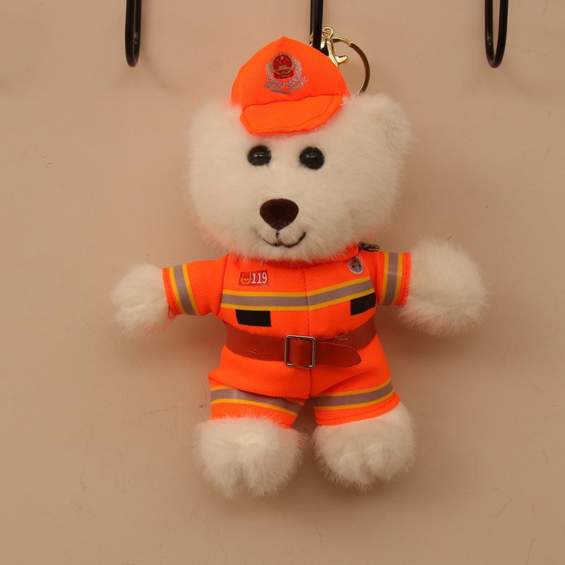 Boutique Internet Celebrity Police Bear Plush Toy Traffic Police Bear Small Pendant Keychain Doll Uniform Teddy Bear Pendant