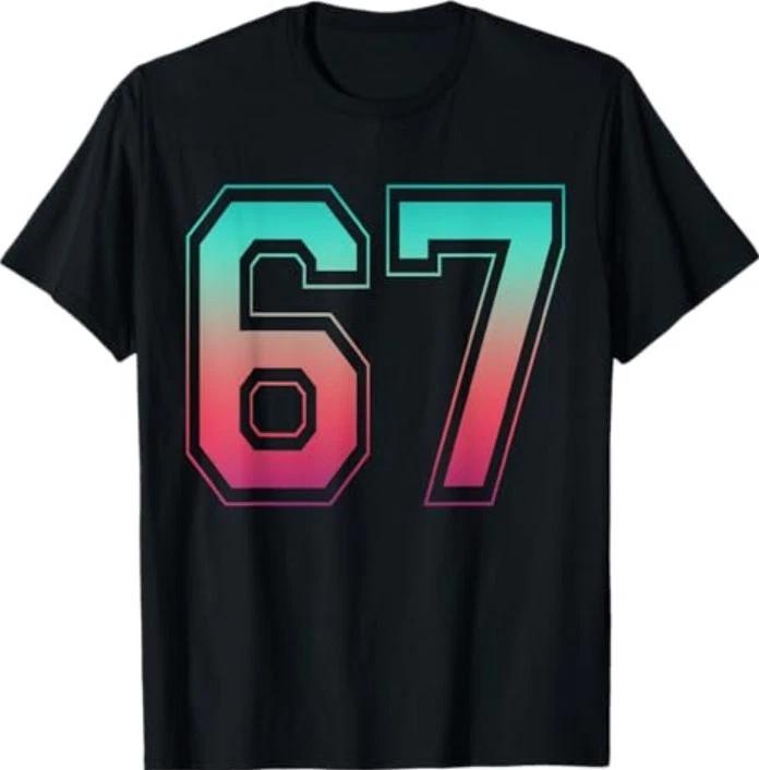 67 Number Meme Funny Six Seven Gen Alpha Slang T-Shirt S