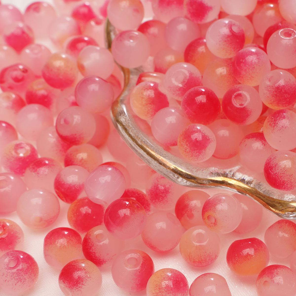 

Двухцветный летний браслет из желе и бусин, набор для DIY 8mm diameter, 1.5mm hole, 20 beads/package